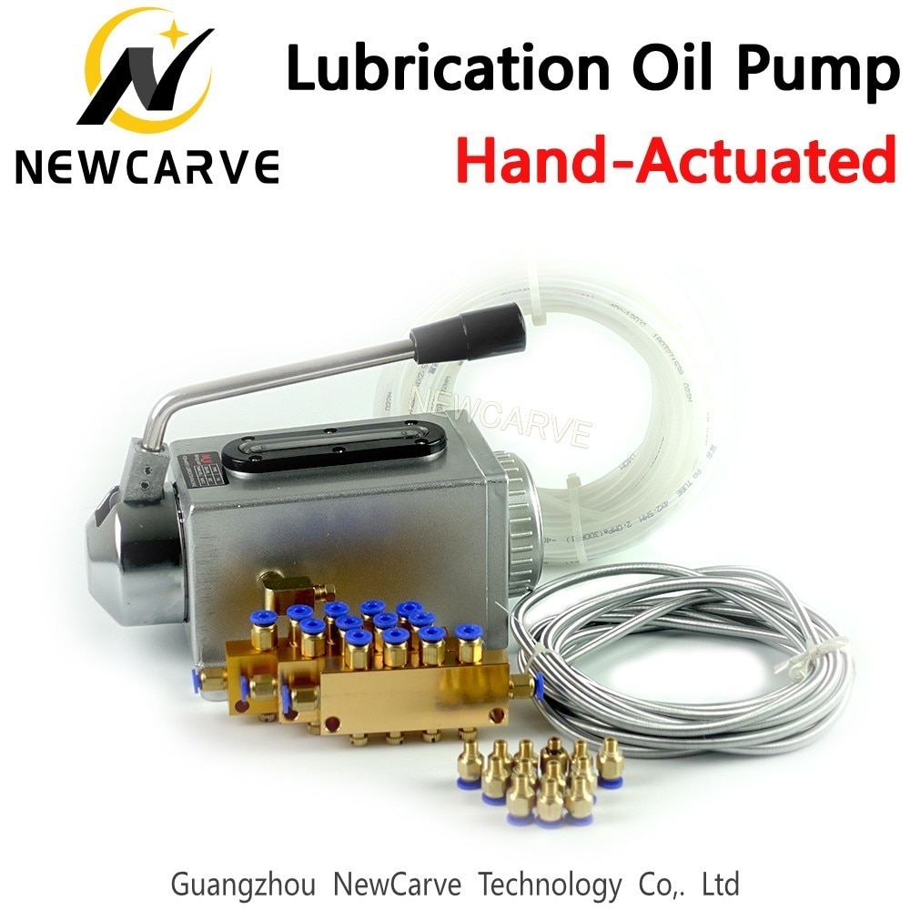 CNC Lubricating Oil Pump Hand-actuated CNC Router Electromagnetic Lubrication Pump Stainless Steel Body NEWCARVE