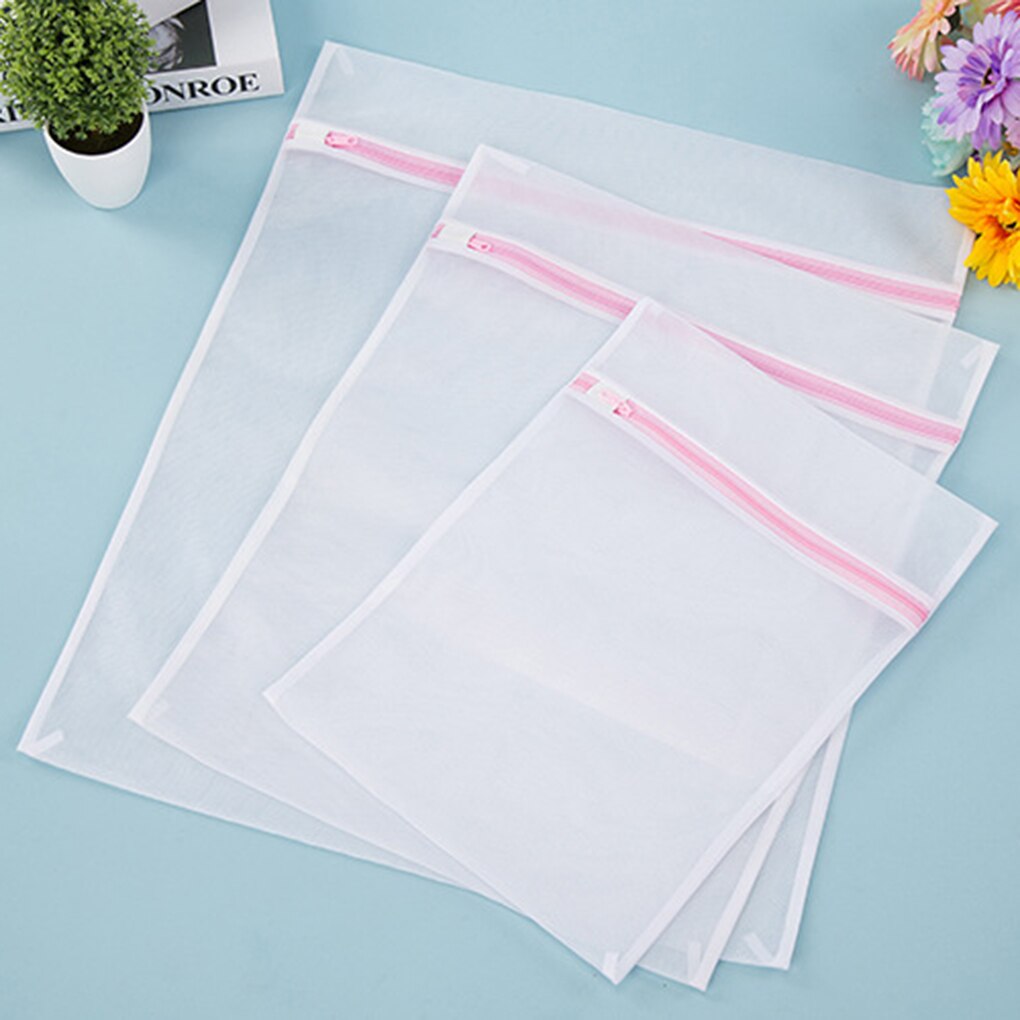5 Sizes Thicken Polyester Mesh Laundry Bag Polyester Washing Net Bag For Underwear Sock Washing Machine Pouch Clothes Bra Bags