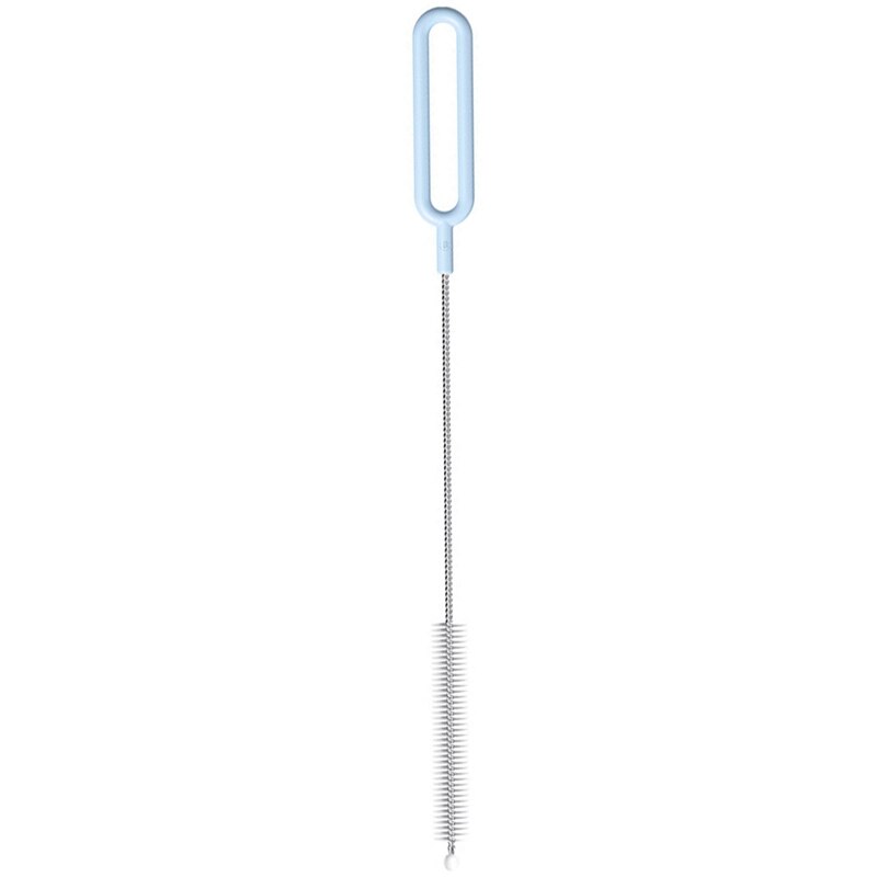 Cepillos para biberón reutilizables, cepillos limpiador de paja, acero lavado pajita, cepillos de limpieza, cepillos: Azul