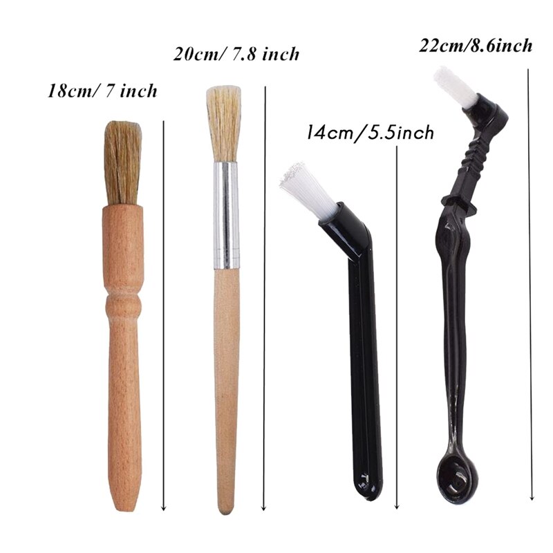 Coffee Machine Cleaning Brush Set,4 Pieces Wooden and Nylon Espresso Cleaning Brush,for Coffee Machine Group Head