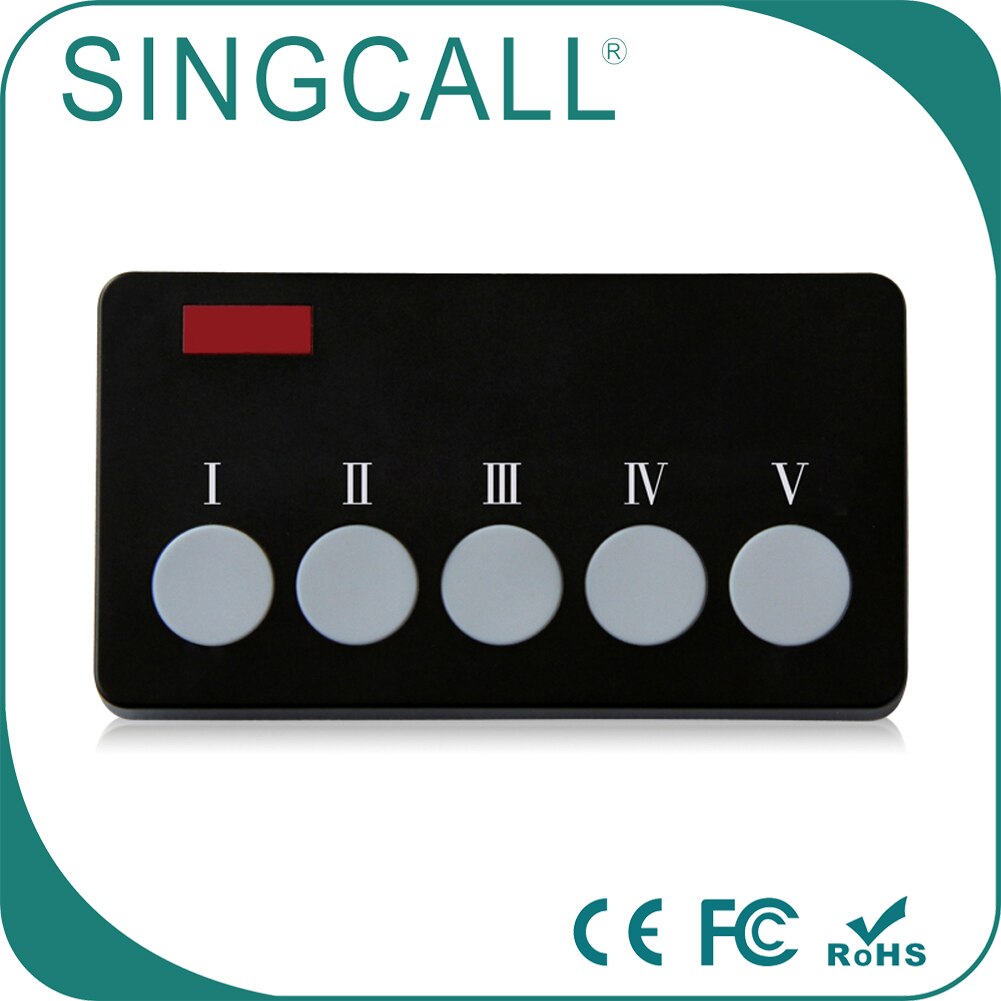 SINGCALL Wireless Calling System for Restaurant Office Bar Bank Service， Five-Button Pager APE350