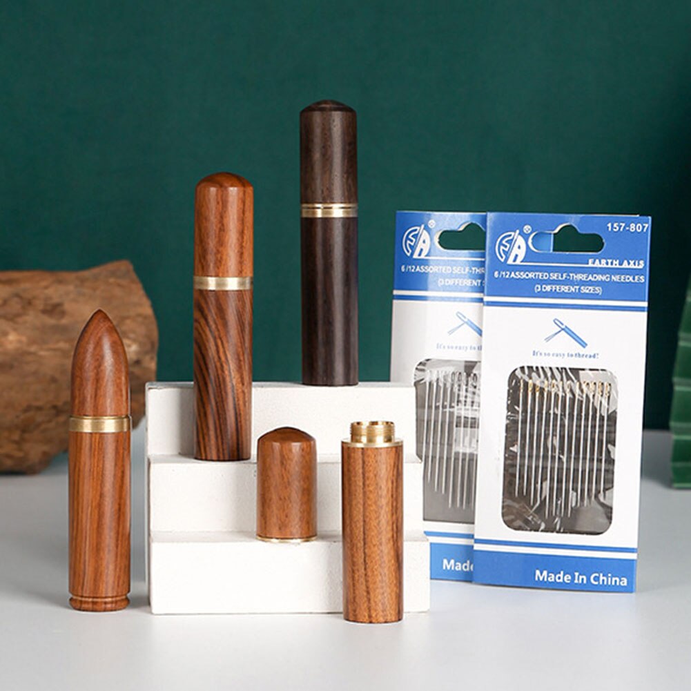 Sewing Needles Storage Crafts And Sewing Needles Storage Holder Wooden Box Sewing Needles Container Tube DIY Sewing Tools