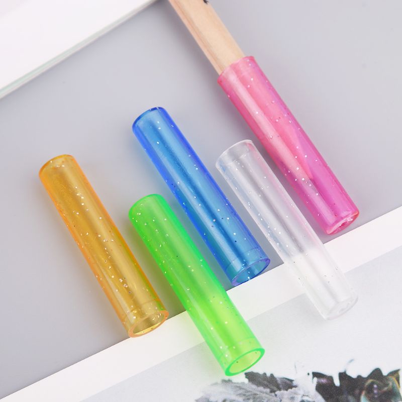 6pcs/lot Pencil Cap Colorful Cute Silicone Pencil Protection Cap Pencil Extender Pen Topper Stationery School Supplies Jy23 19