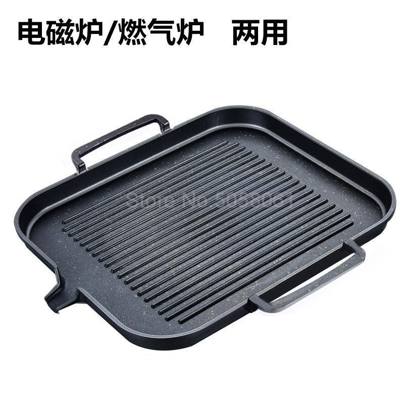 Grillplade røgfri grillpotte grillplade kortovn koreansk bageplade hjemme udendørs non-stick pan: Qp 1