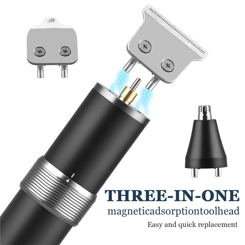 CkeyiN 3 in 1 Electric Hair Clipper Men Trimmer Cordless Nose Ear Cut Machine Beard Shaver Magnetic Razor Mower