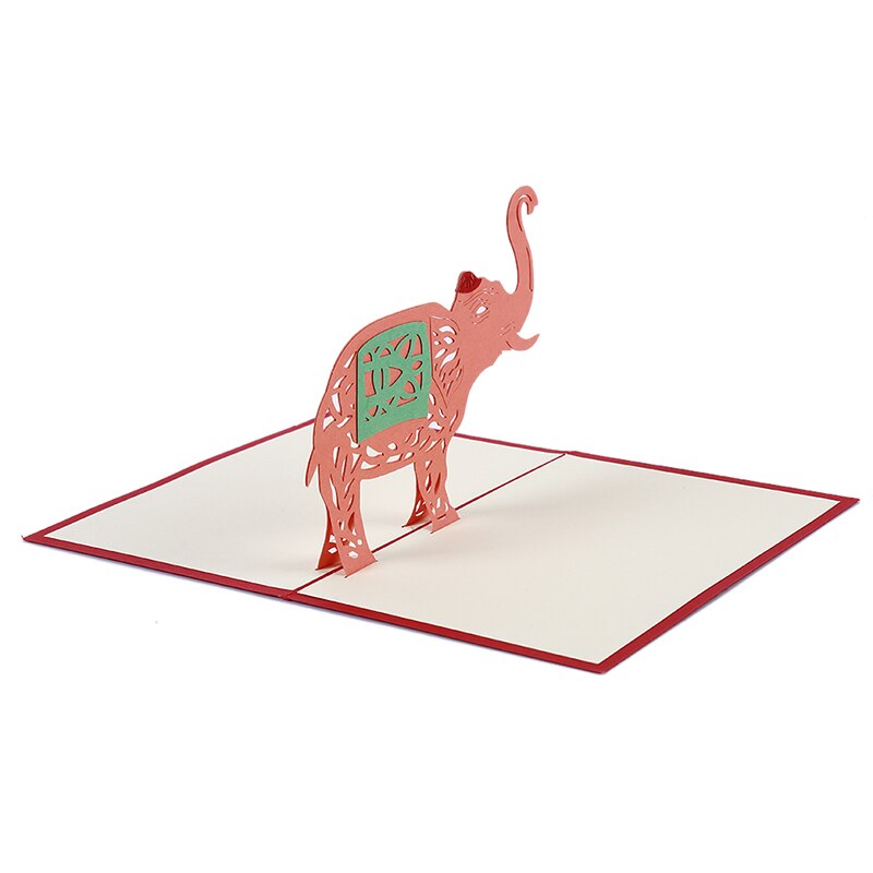 1 pc festa 3d pop up cartões com envelope feliz aniversário elefante cartões de casamento namorados convite presentes