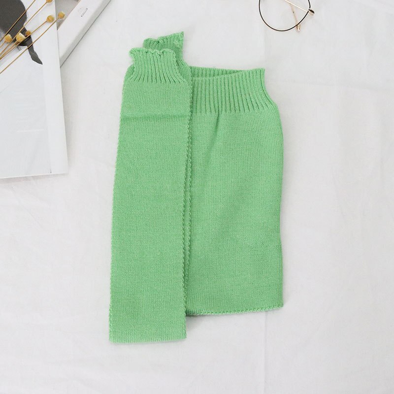 Kinderen kleine sjaal babysjaal winter ouder en kind gebreid outdoor vest afneembare kraag koreaanse stijl veelzijdig: Lichtgroen