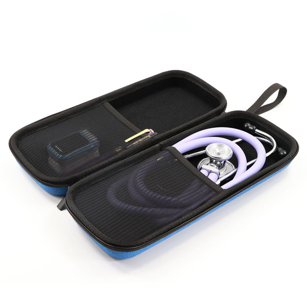 Caja de almacenamiento de estetoscopio médico portátil de viaje EVA, botiquín de primeros auxilios, estuche con bolsillos de malla para estetoscopio Littmann Cardiology III de 3M