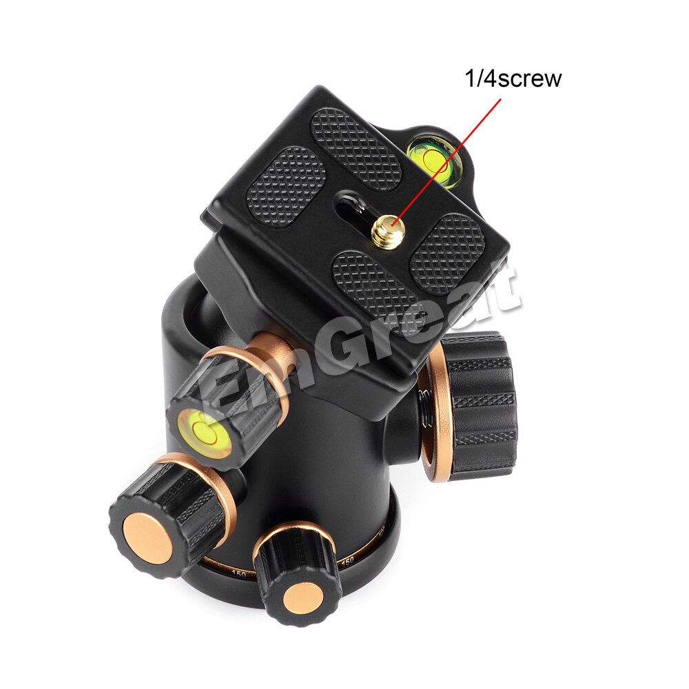 Pergear TH3 Pro Tripod Ball Head Quick Release Plate for Photography DSLR Camera Tripod Monopod w/ 3/8" Screw Hole Max Load 8KG