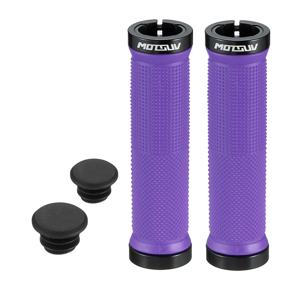 Cykelgreb mtb cykelhåndtag gummi skridsikre bilaterale lås cykling bmx håndtag cykler styrgreb: Rød