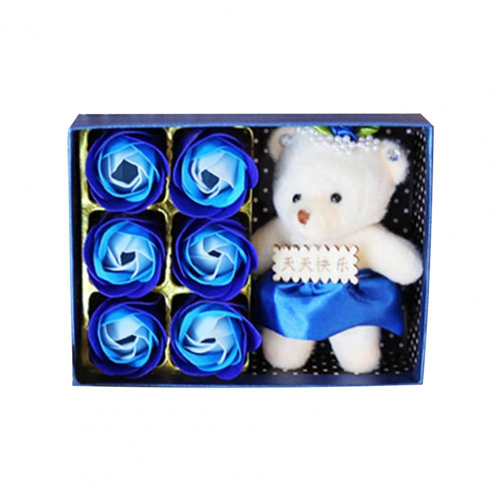 1 Set Kunstmatige Bloem Goede Eeuwige Rose Bloem Box Set Bruiloft Decoratie Levendige Kleur Romantische Eeuwige Bloem:  Blue