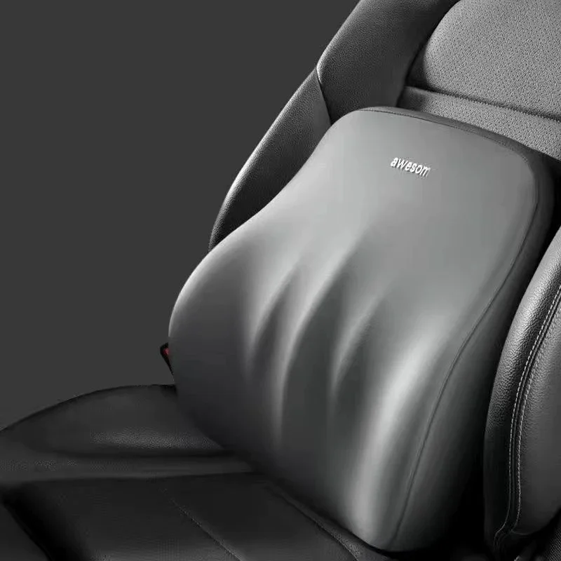 Reposacabezas de coche, almohada para el cuello, soporte lumbar, soporte lumbar, almohadilla lumbar montada en el coche, soporte lumbar, cojín de asiento de algodón con memoria: BLANCO