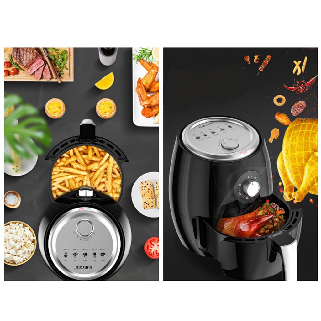 Air Fryer with Air Circulation System 30 Minute Timer for Healthy Oil Free or Low Fat Cooking 1350W 3.8L Black