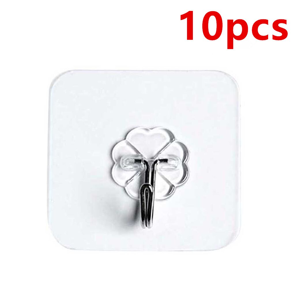 2/6/10 pièces crochet de suspension ventouse adhésif mur aspirateur ventouse salle de bain lourde Transparent support de charge en acier inoxydable Transparent: 10pcs