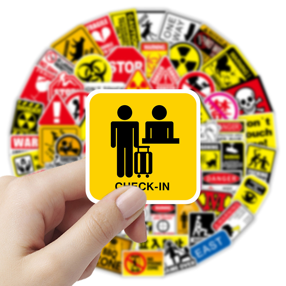 100 stuks multifunctionele waarschuwingsstickers - waterdichte stickers voor werkplek, verpakking en dagelijkse veiligheidsstickers Story Store