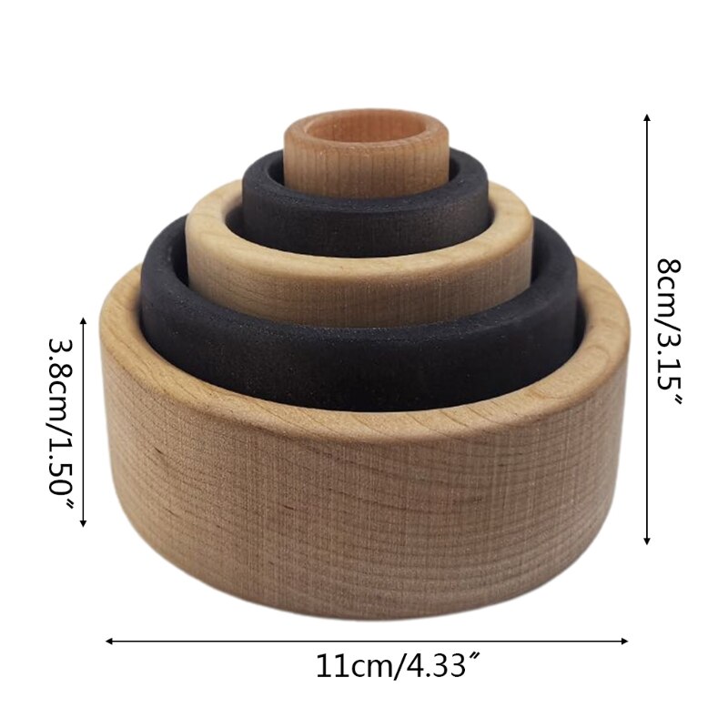 5 Pz/impostato per Bambini Impilabile Gioco di Apprendimento Blocchi di Costruzione bambino di Legno che impila Giocattoli per Bambini Creativi Educativi Regali