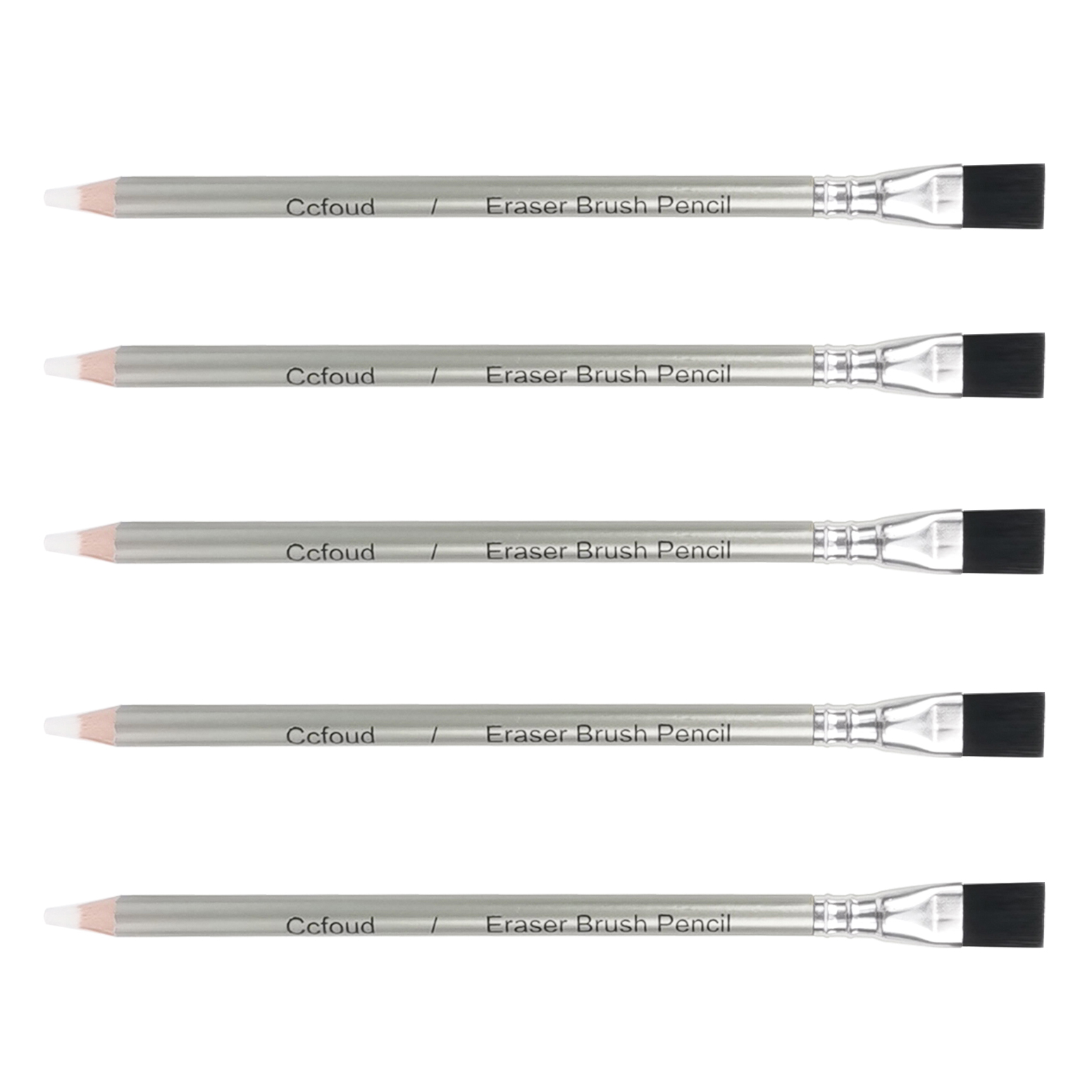 Detail Eraser Pencil-3/5/10pcs Eraser Pencils with Brush,Erasing Small Details or add Highlights for Charcoal Pencil Drawings: Light Grey