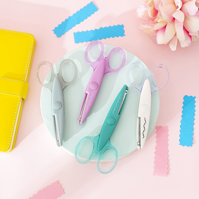 Sharkbang 1PC Kawaii Handmade Lace Art Scissors Students DIY Paper Cutting Tools School Children Stationery