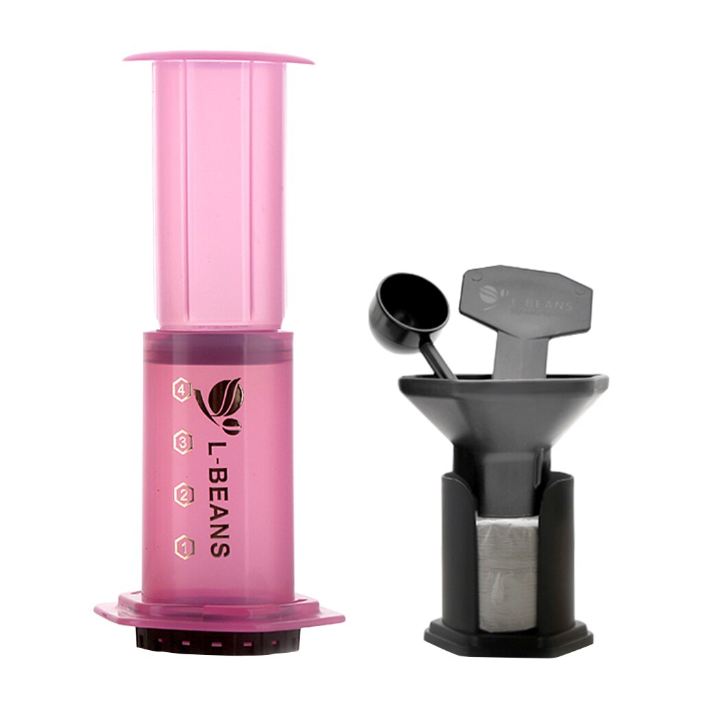 PORTABLE COFFEE MAKER HAND PRESS BARISTA TOOLS DELICIOUS COFFEE FOR TRAVEL: pink