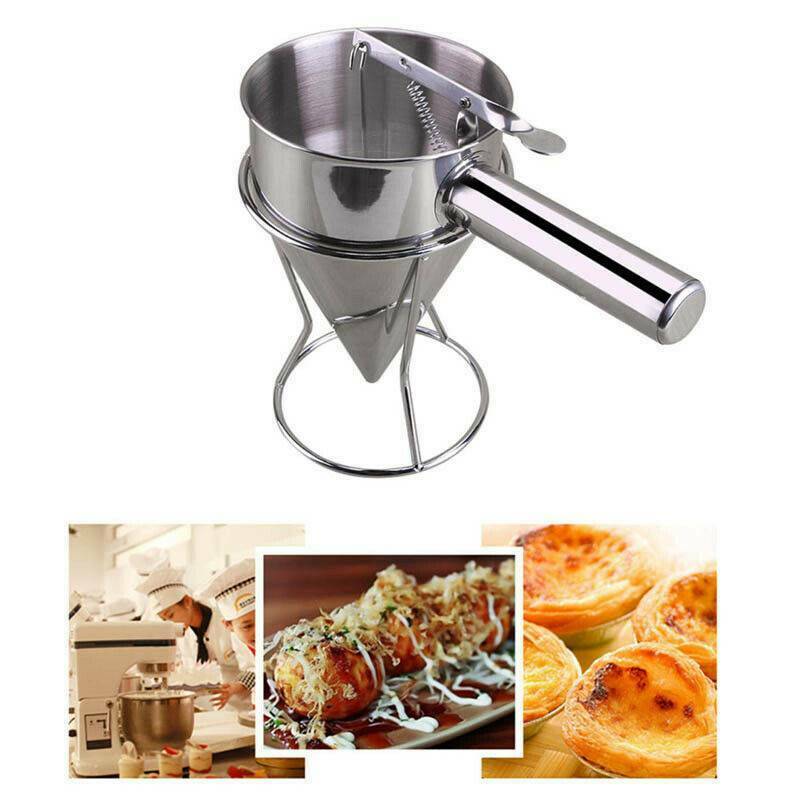 Rvs Conische Vorm Trechter Met Rack Octopus Ballen Maken Cupcake Pannenkoek Bakken Tools Helper