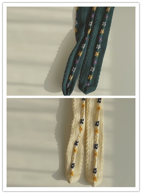 2Pairs Pack Voorjaar Kinderen Sokken Drie-Dimensionale Twist Bloemen Jongens En Meisjes In De Buis Sokken kinderen Stapel Sokken: 1