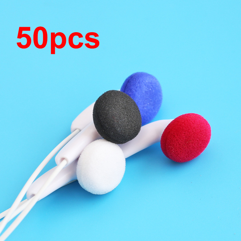 50 stücke Flache Kopfhörer Schwamm Schaum Abdeckung Bass Kopfhörer Ohr Tipps Staubdicht verrotten Blau Schwarz Weiß Farben Schaum Abdeckungen
