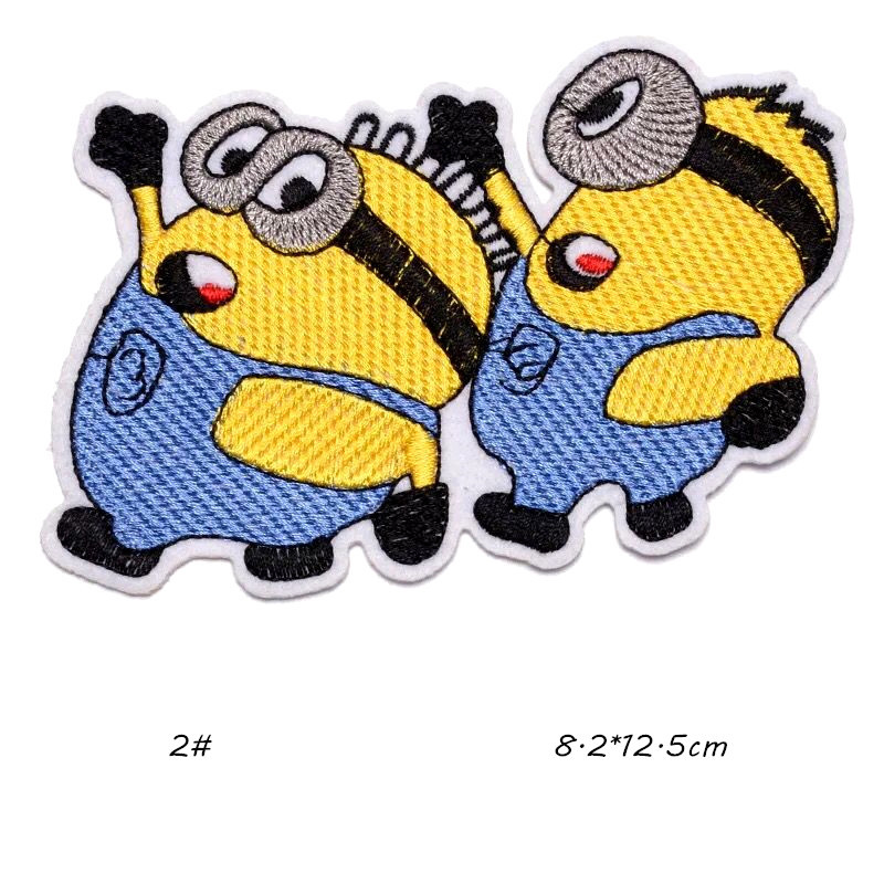 Stripfiguur Doek Steken Borduren Kledingstuk Vullen Gat Strijken Rug Steken Diy Ijzer Op Patches Minion Geel Jongen: JB012-2