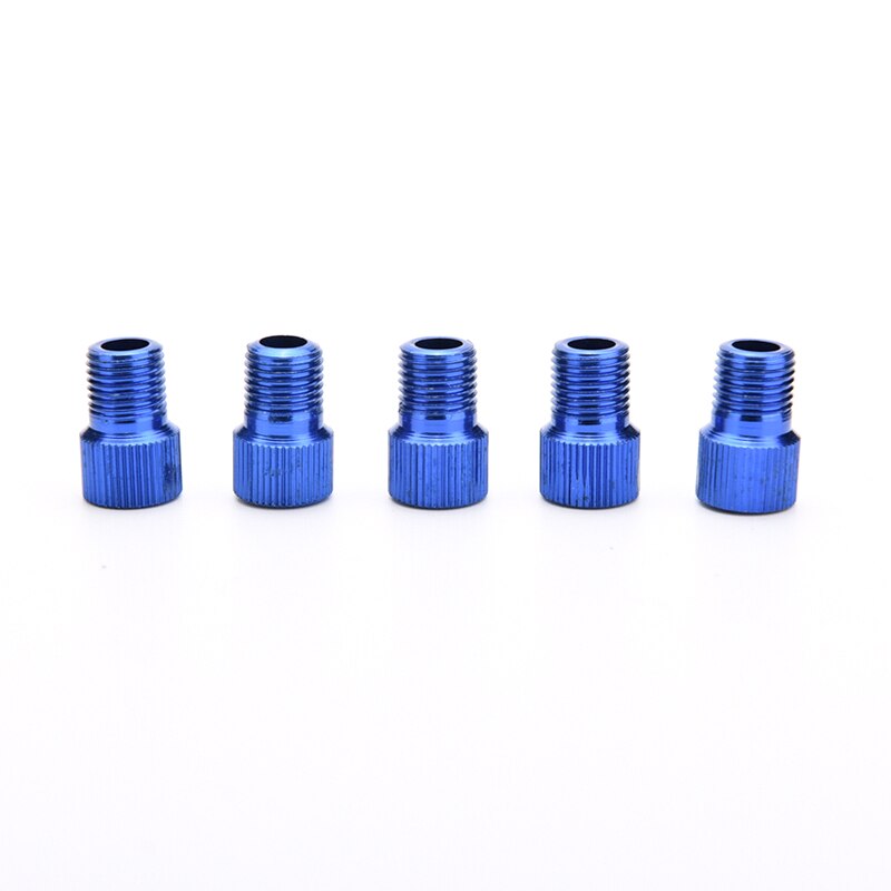 5 sztuk Adapter Zaworu Roweru Szosowego - Konwerter Pompki Presta na Schrader Narzędzia do Naprawy Dętek: Niebieski