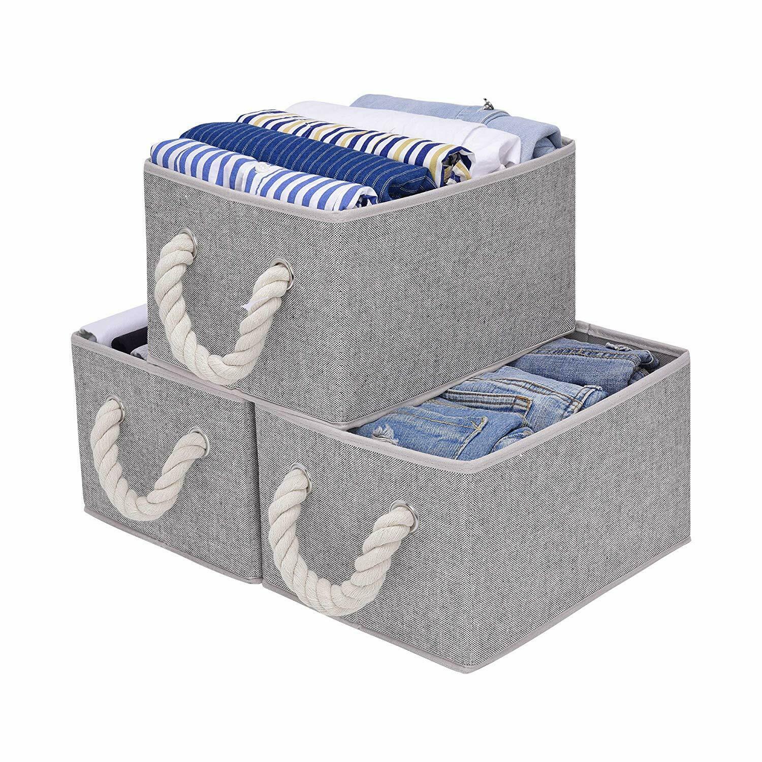 Folding Square Storage Basket Box Wardrobe Cube Drawer Organizer Cloth Basket