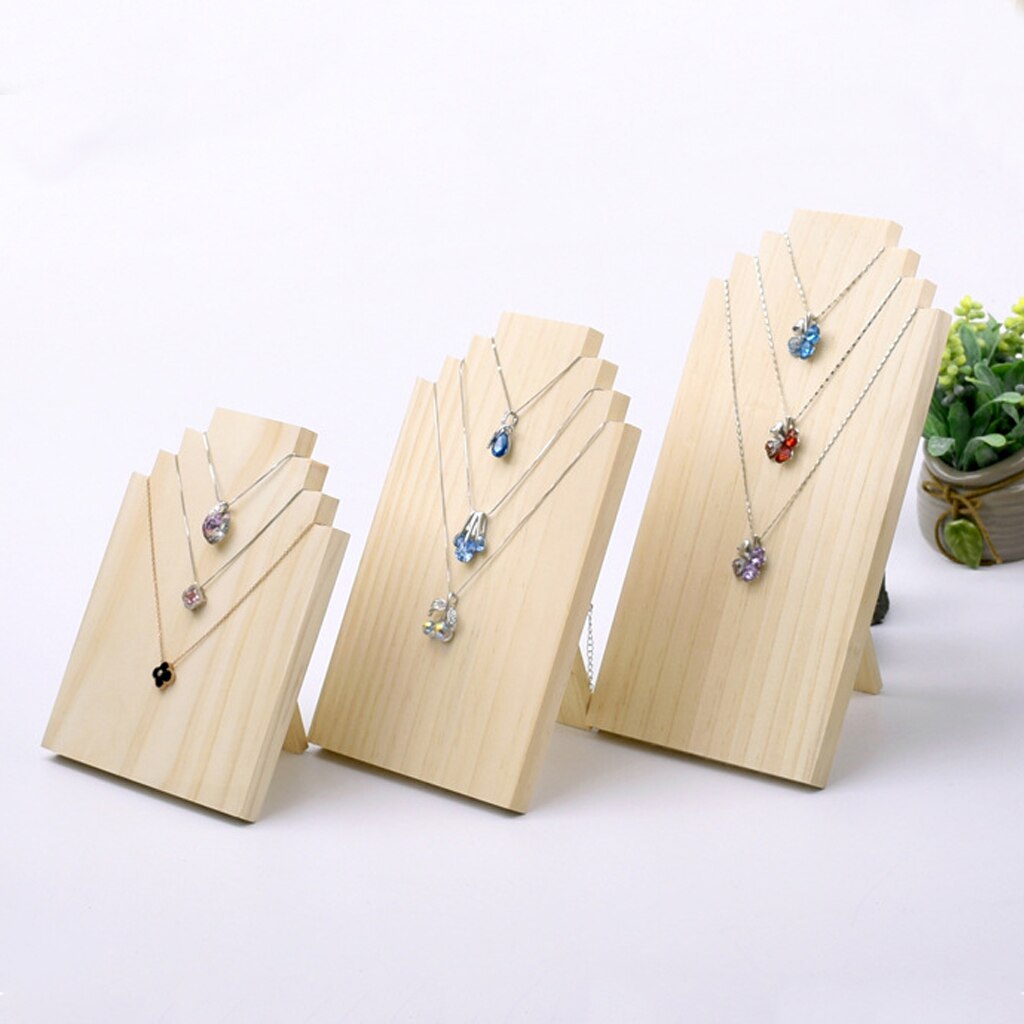 Wooden Display Stands Necklace Holder Unfinished Unpainted Jewelry Organizer Jewelry shop necklace display stand