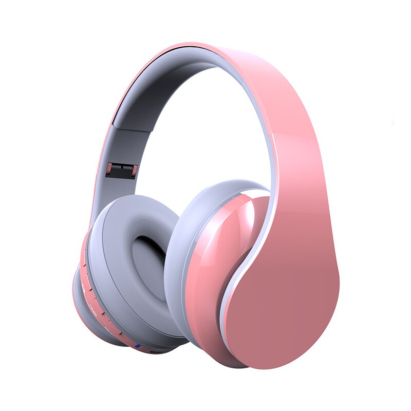 Stereo oortelefoon bluetooth ruisonderdrukking grote koptelefoon draadloze gamer koptelefoon opvouwbare headset met microfoon sportmuziek oordopjes: Roos