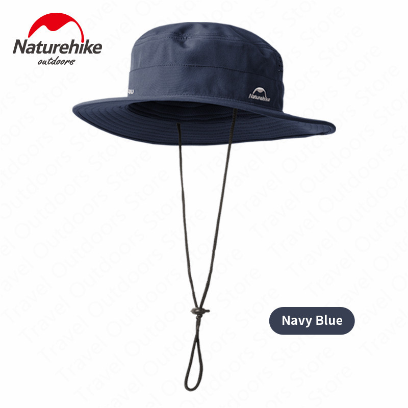 Naturehike Outdoor Hiking Cap Sunscreen Hat Summer Hiking Hat Wide Brim Sunshade Fishing Cap Breathable Quick-dry Lightweight: Navy Blue