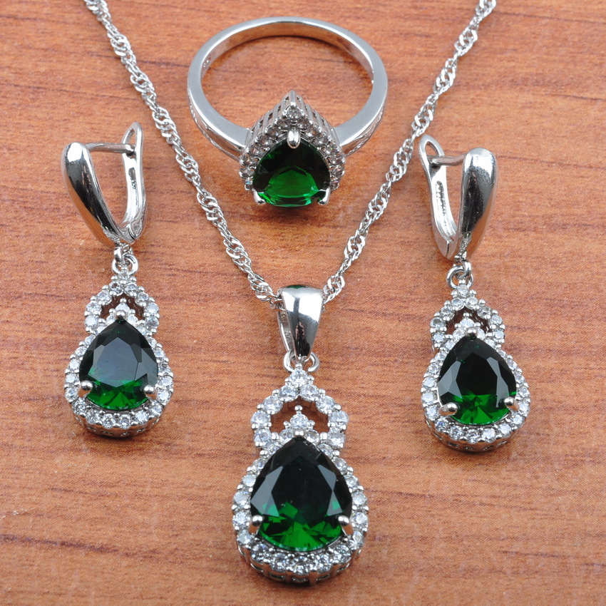 Conjunto de joias de casamento estilo russo para mulheres, cor prata, colar, cristal, brincos, anel, joias de moda dubai, js0324: 8