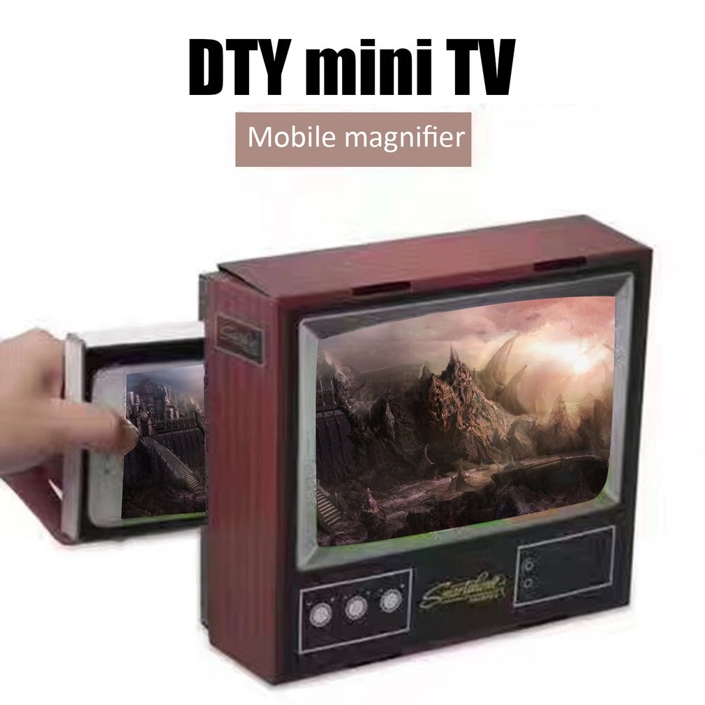 Phone Video Screen Magnifier Retro Small TV Magnifying Tools DIY Fold Magnifiers Desktop Universal Phone Film Amplifier
