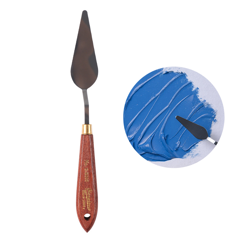 Espátula de artista, cuchillo de paleta, juego de cuchillos de pintura, raspador de mezcla de pintura, cuchillo de paleta de acero inoxidable, espátula artística de pintura: Amarillo claro