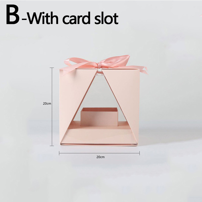 Kraft Paper Flower Box Window Hand-held Box Flower Arrangement Bag Foldable Flower Packing Box Flower Bag Box 2022: B