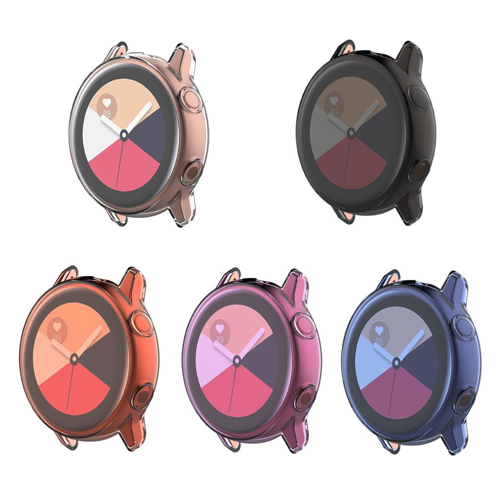 Galaxy watch actieve case voor Samsung galaxy watch actieve cover/r500 plating kleurrijke Transparante TPU soft case anti-fall cove