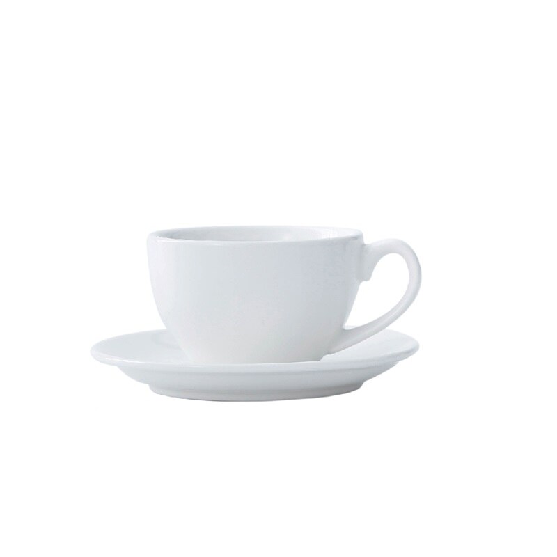 Chanshova modern enkelhet keramik 200ml porslin kaffekoppar och fat set tekopp set mugg dricksredskap  h046: Vit