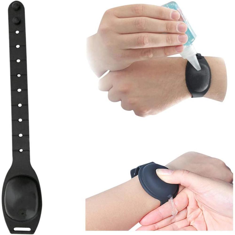 1PCS Hand Sanitizer Dispenser Adjustable Wristband Hand Dispenser Silicone Refillable Soap Antibacterial Bracelet With Bottle
