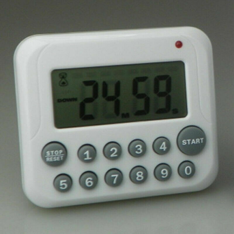 Kitchen LED Digital Screen Timer Gray Button Strictly Control Cooking Baking Time One Minute Countdown Reminder Timer