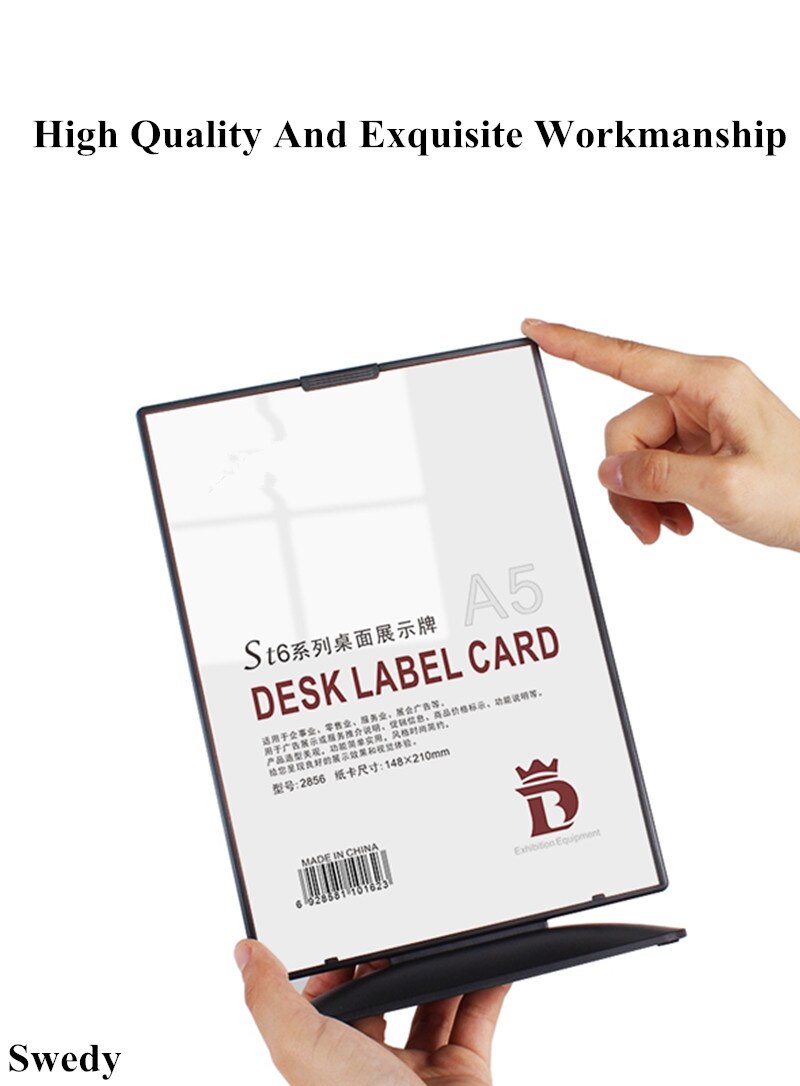 A4 Plastic Sign Holder 8.5x11 Display Stand Table Desk Label Card Paper Sign Holder Menu Book Holder Poster Frame