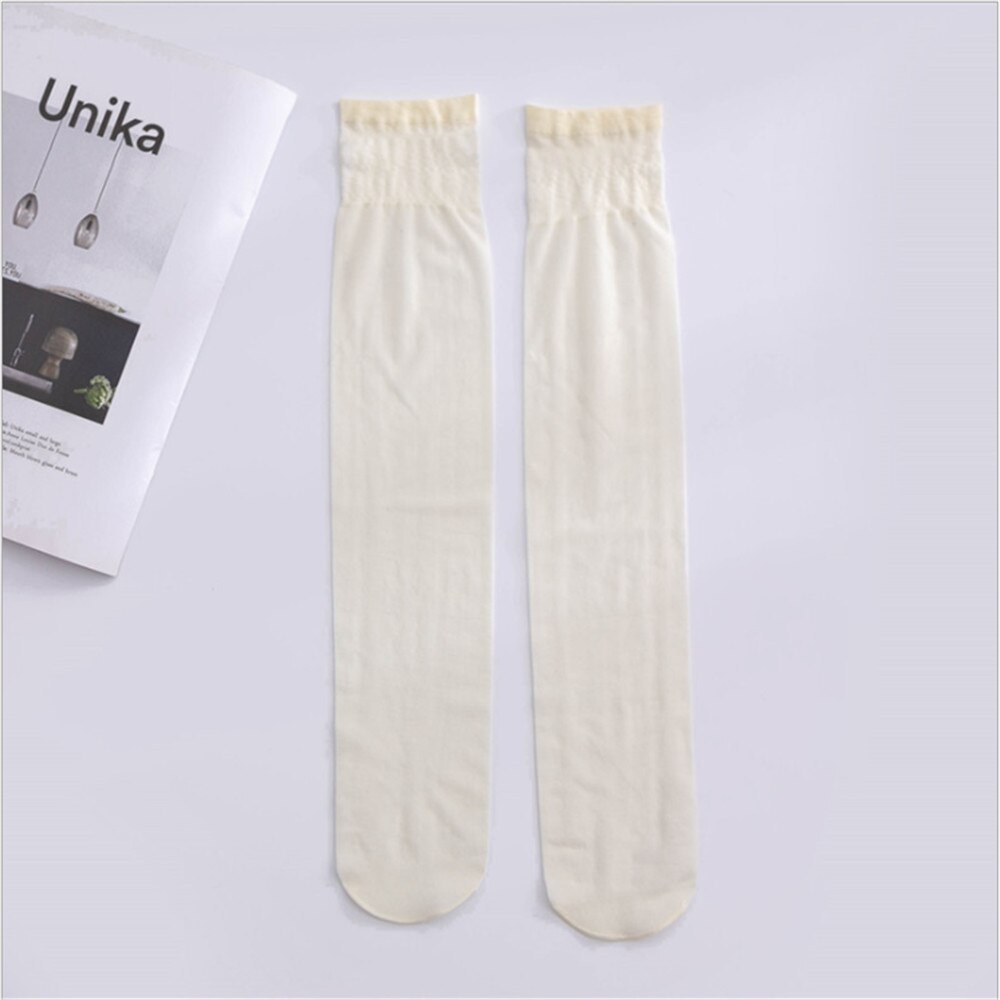 Japanese Jk Uniform Stockings Over the Knee Velvet White Half Calf Stockings Harajuku Knee Stockings