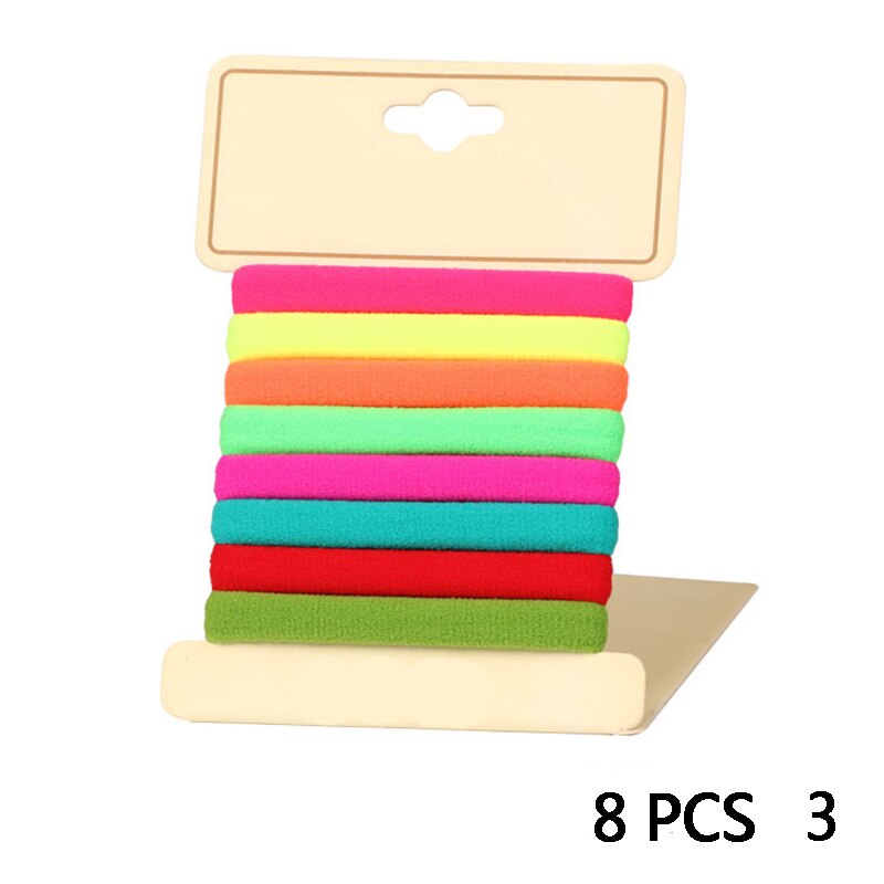 8 Teile/satz Mädchen Elastische Stirnband Haar Band Candy Headwear Haar Seil Kinder Haar Zubehör: 8 PCS  3