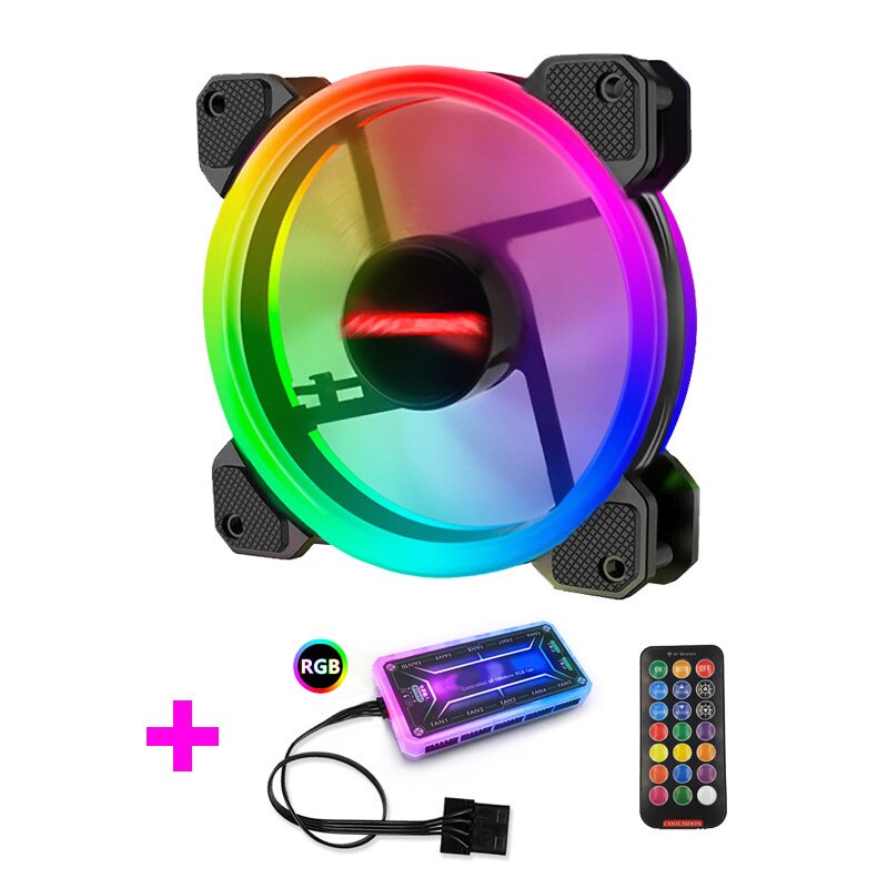 RGB Cooling Fan Computer Case Radiator Fan Adjustable RGB High Performance Quiet 120mm Case Fan PC QJY99: music controller