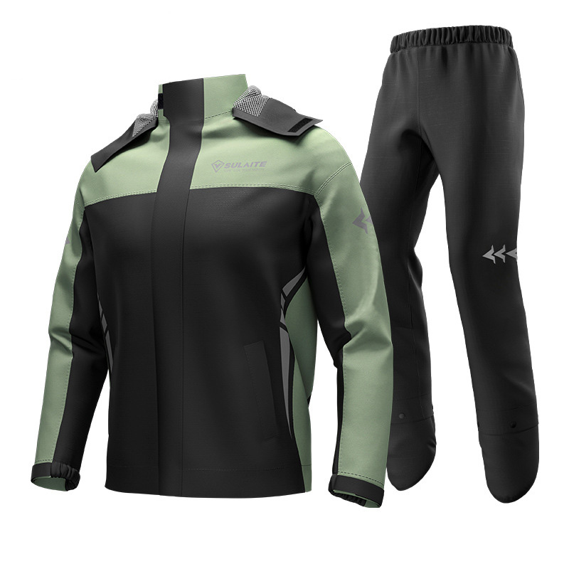 Outdoor Motorcycle aterproof Clothing Ultra-thin Raincoat Set Motocross Breathable Comfortable Reflective Climbing Rain Coat: XXL / Lavender