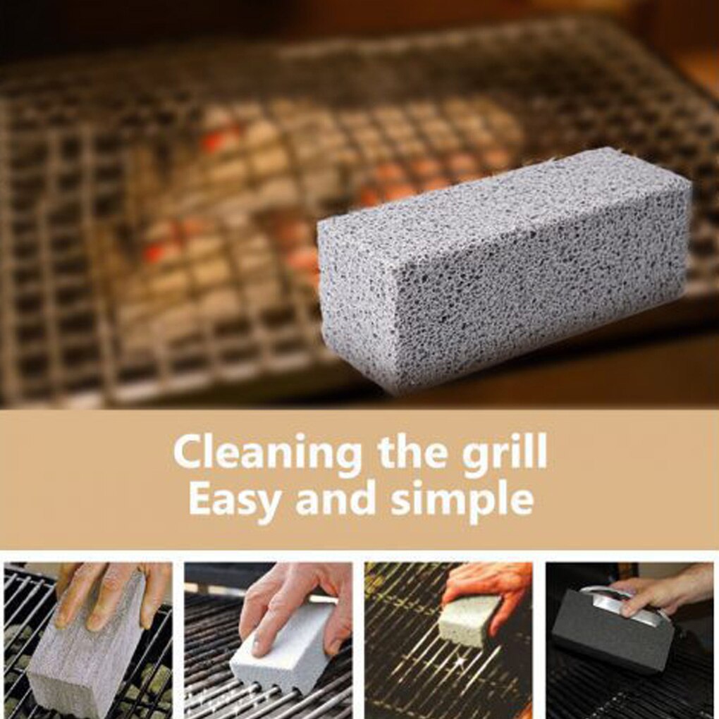 2Pcs BBQ Grill Cleaning Brick Block Barbecue Cleaning Stone BBQ Racks Stains Grease Cleaner BBQ Tools Kitchen Decorates Gadgets