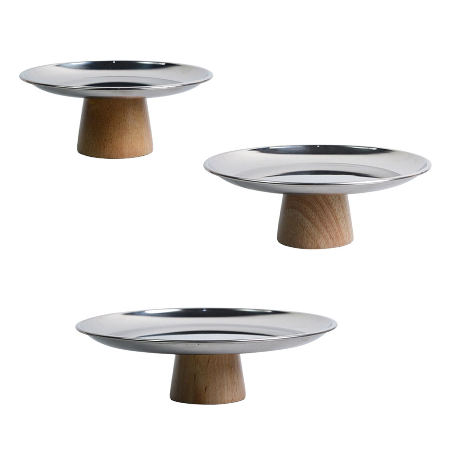 Desktop Ornament Storage Living Room Porch Small Objects Round Nordic Metal Wooden Pallets