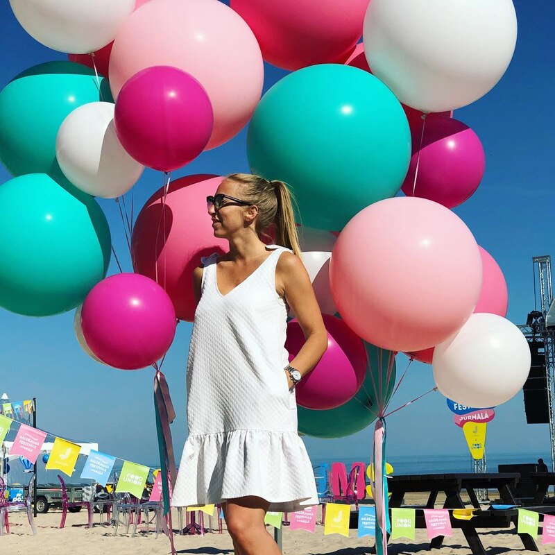 1 Pcs 36 Inch Kleurrijke Grote Latex Ballonnen Helium Inflable Blow Up Giant Ballon Bruiloft Verjaardag Ballon Decoratie