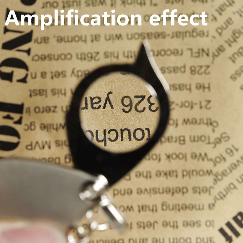 Mini Magnifying Glass Loupe Portable Keychain Magnifier 8X Folding Hand Daily Reading Tool