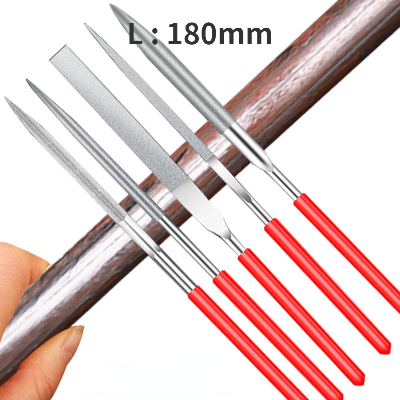 Papel de lija de precisión, herramienta de afilado, modelo de cuchillo, desbruñido, lijado de arcilla, 5 unids/set por juego, 10 unidades: 5pcs 180mm L